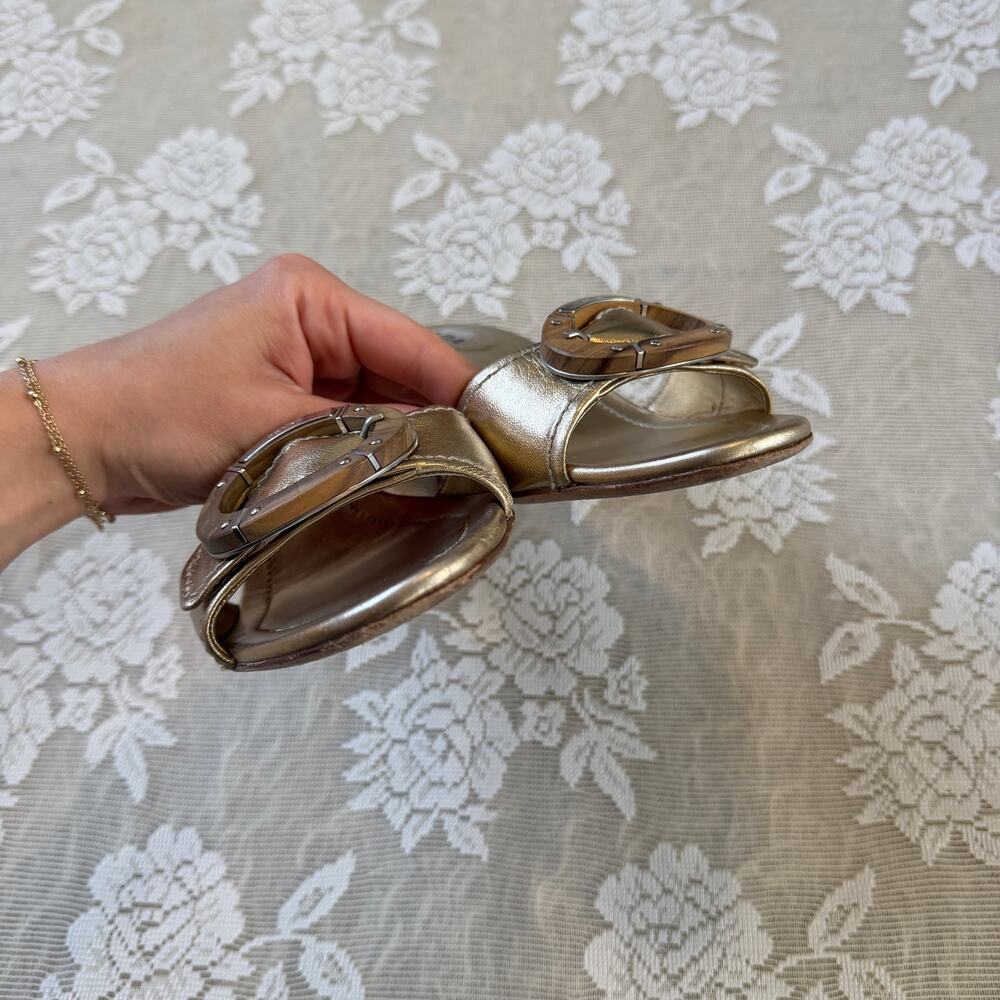 Vintage Prada Gold Metallic Buckle Heels Size 40 / US 9 - Picture 5 of 7